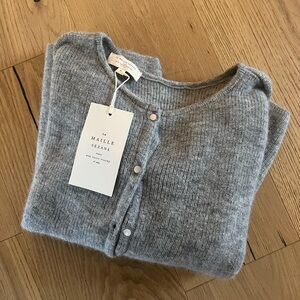 Sezane Grey Cardigan Sweater